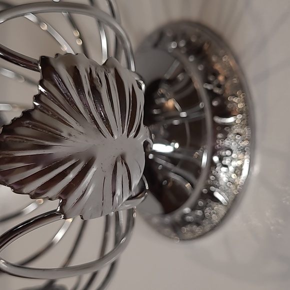 Vintage old English recreation #4021 metal basket w/ crystal bowl - Picture 7 of 9